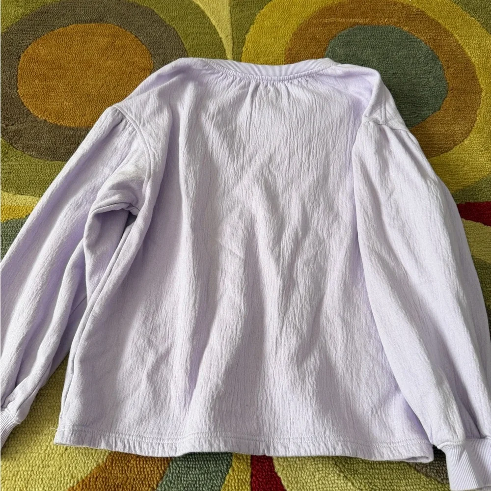 Aerie Easy Street Sweatshirt Light Purple Oversized Tie Front V Neck Size XS